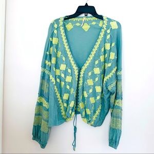 New free people home town top xl sea foam peasant